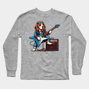 Beagle Playing Guitar Long Sleeve T-Shirt